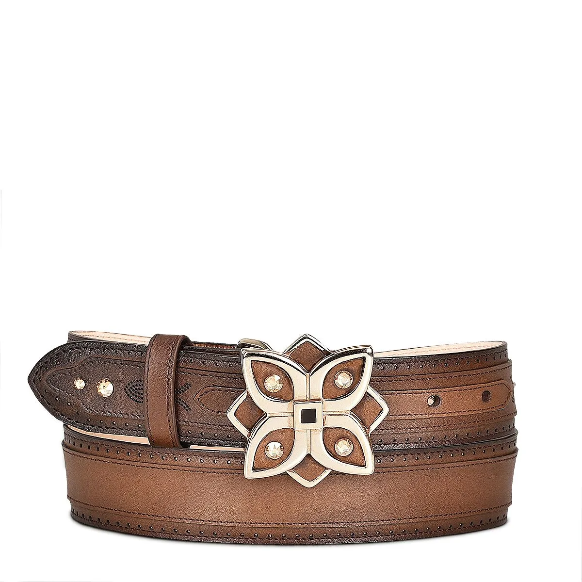 CDA10RS - Cuadra brown casual cowhide belt for woman