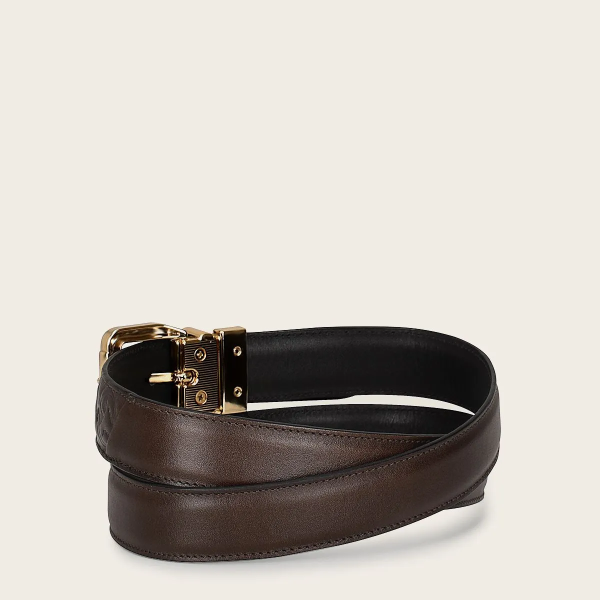 CDA19RS - Cuadra chocolate casual fashion cowhide belt for woman