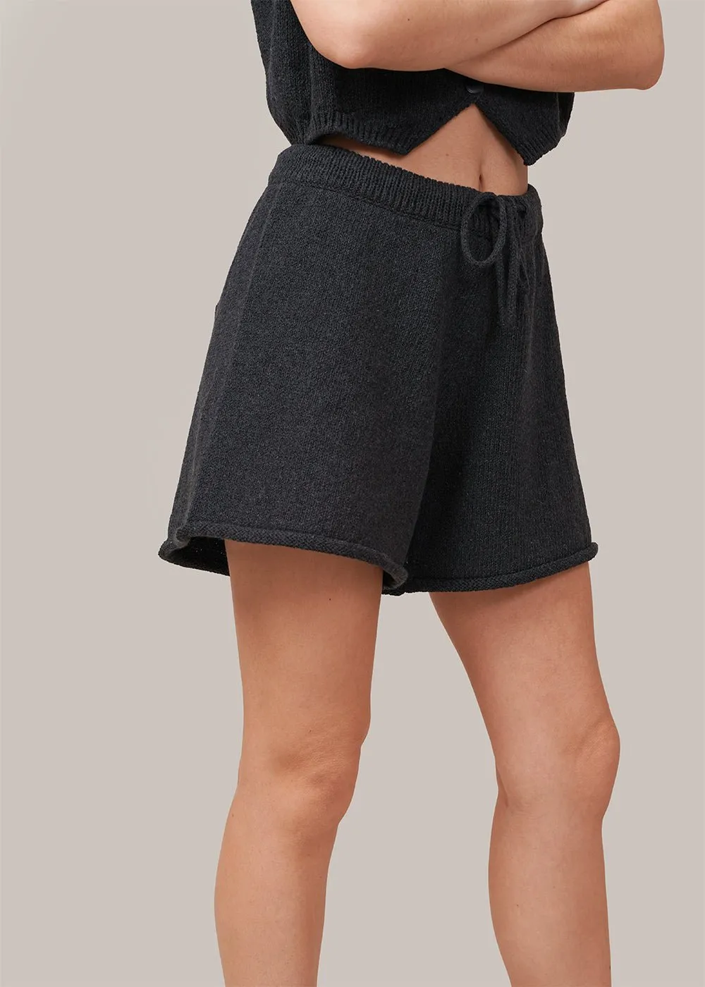 Charcoal Heather Cotton Shorts