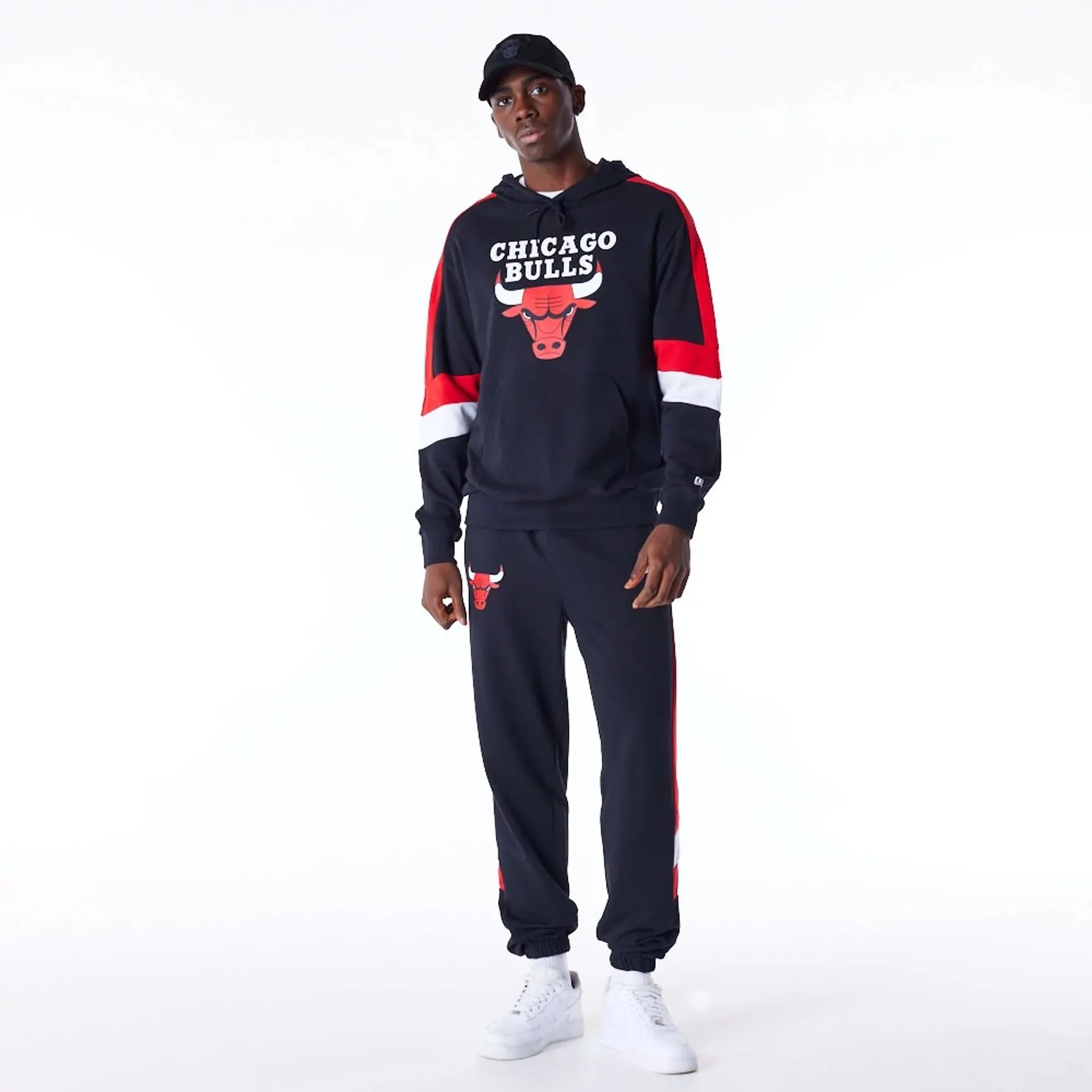 Chicago Bulls Colour Block Black Pullover Hoodie