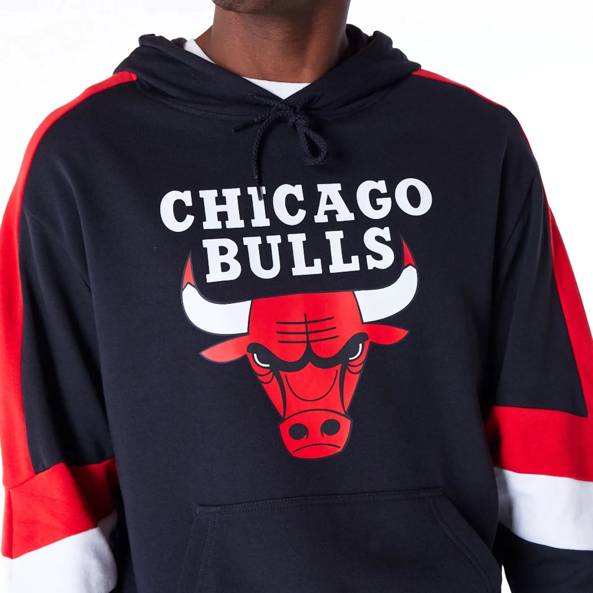 Chicago Bulls Colour Block Black Pullover Hoodie