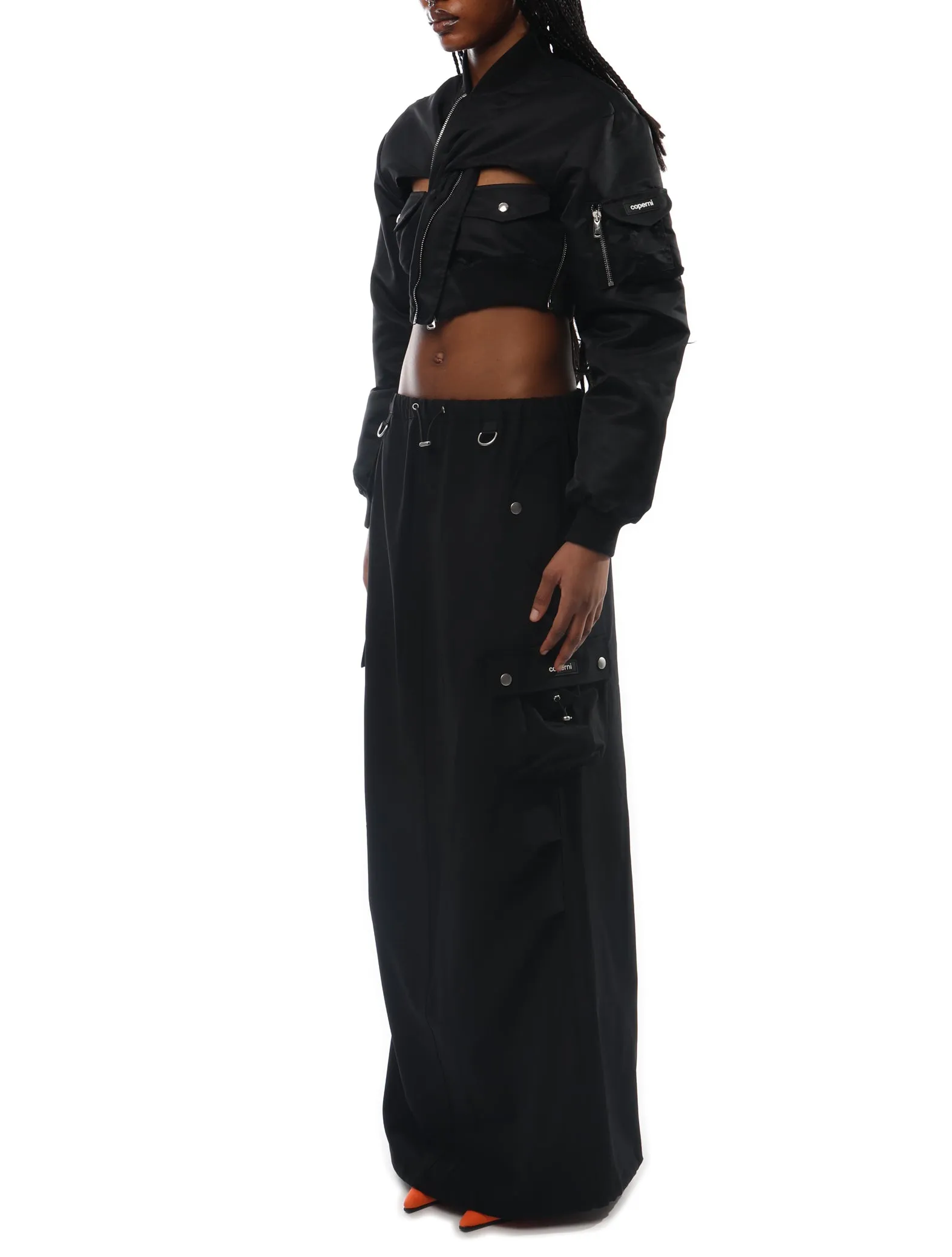 Coperni Cutout Twist Cropped Bomber Jacket