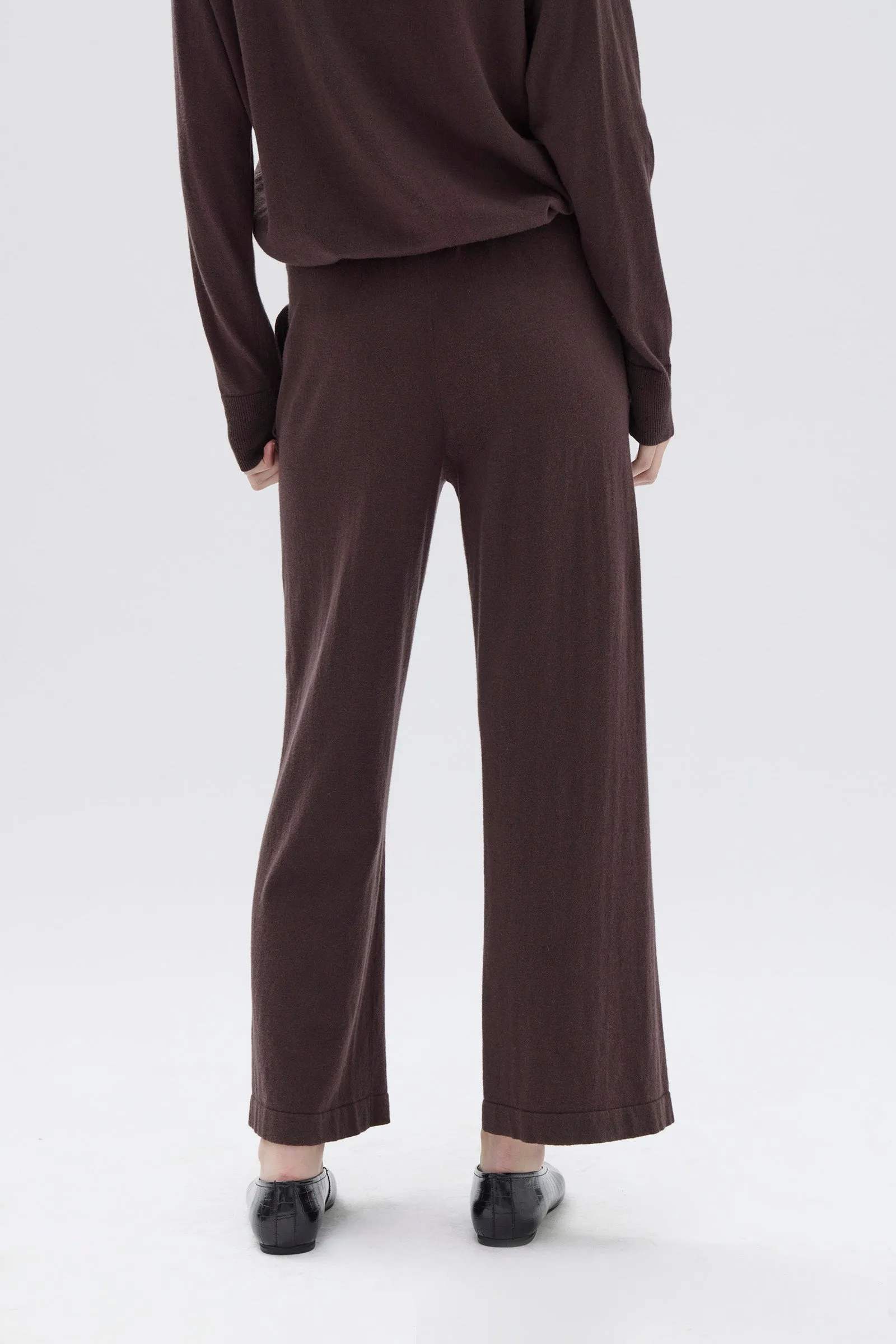 Cotton Cashmere Wide Leg Pant