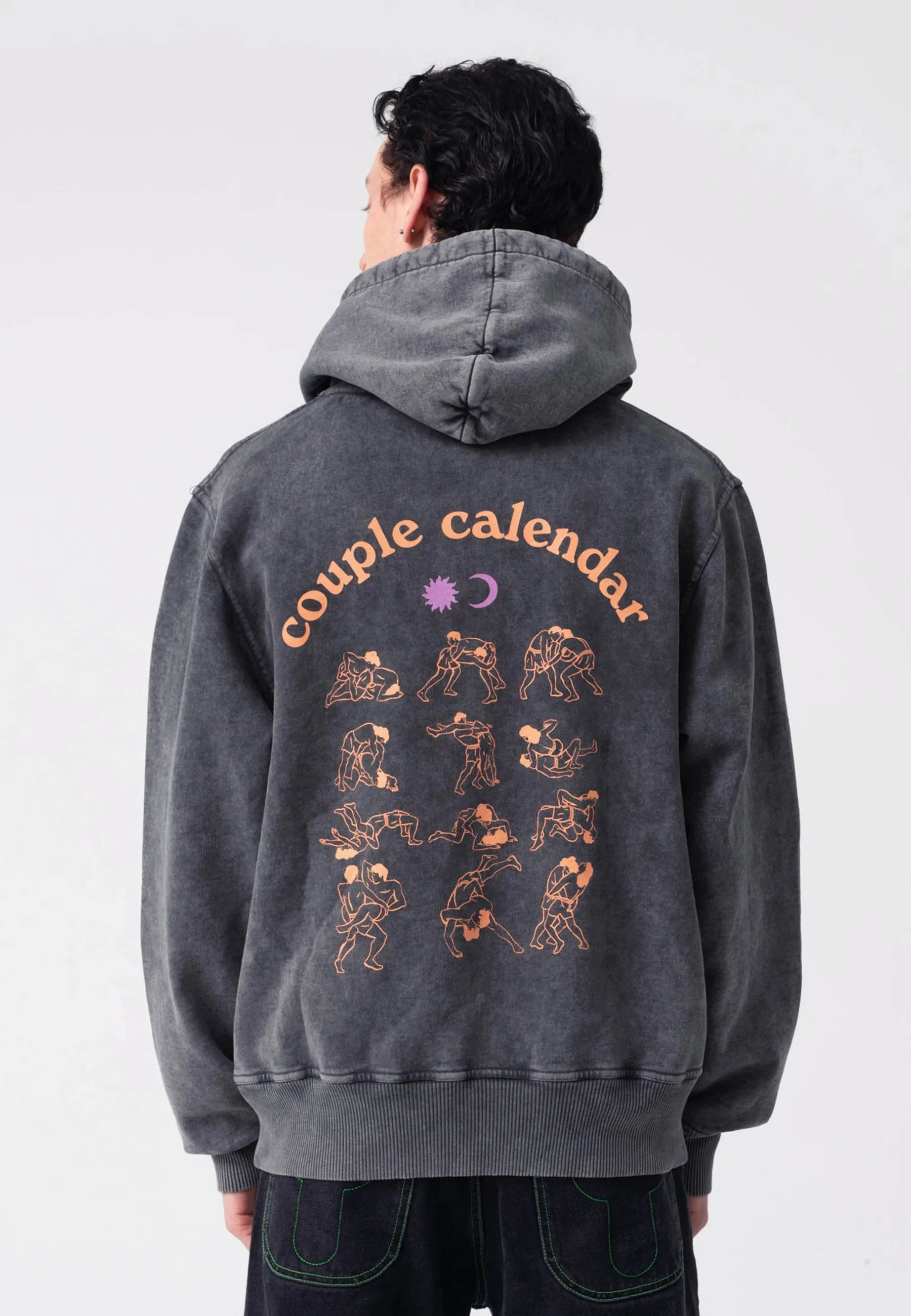 Couple Calender Returns Hoodie - washed black