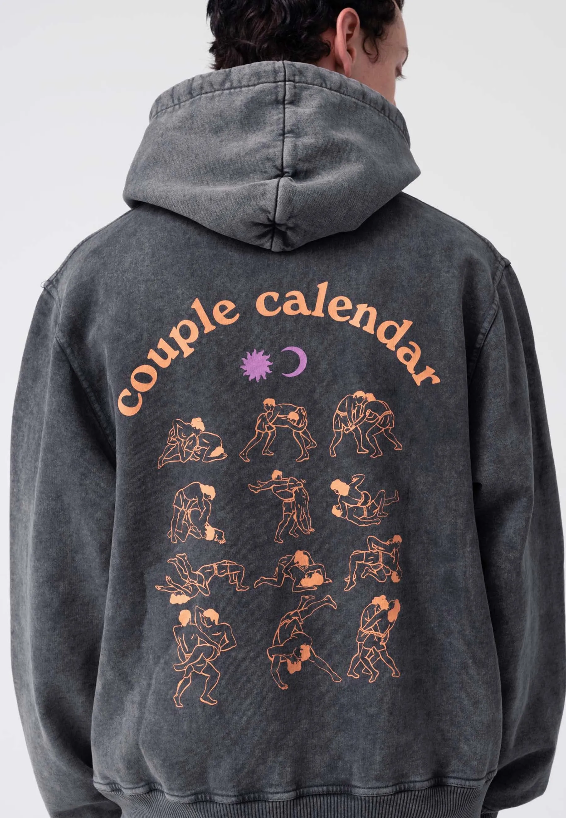 Couple Calender Returns Hoodie - washed black