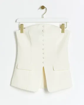 Cream button bandeau waistcoat