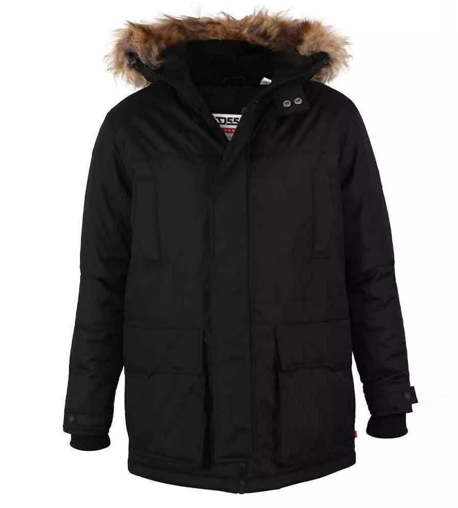 D555 Big Mens Parka Style Jacket With Detachable Fur Trim (LOVETT)