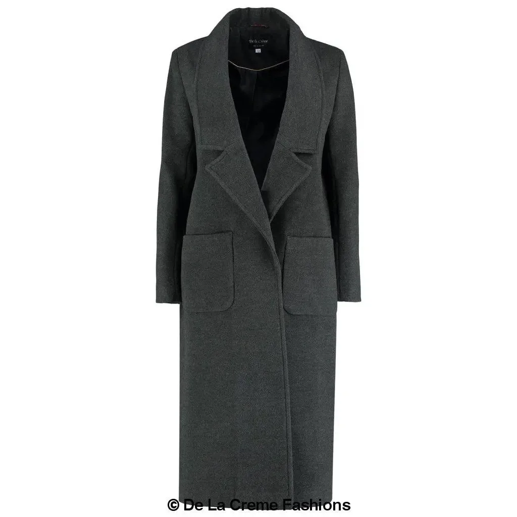 De La Creme - Womens Faux Wool Wrap Coat