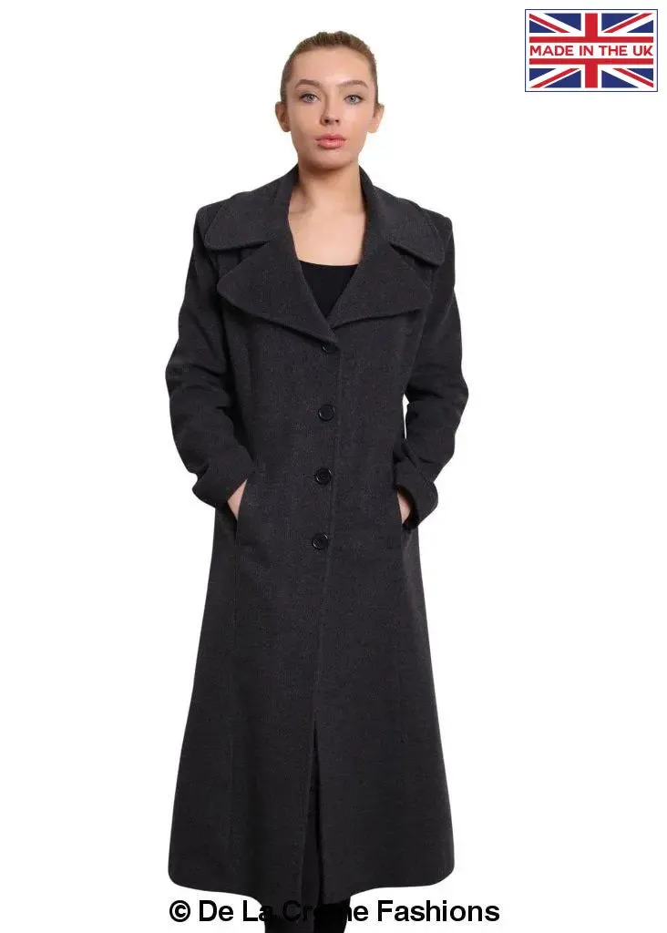 De La Creme - Womens Large Lapel Long Coat