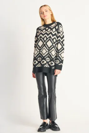 Dex Michelle Longline Jacquard Sweater