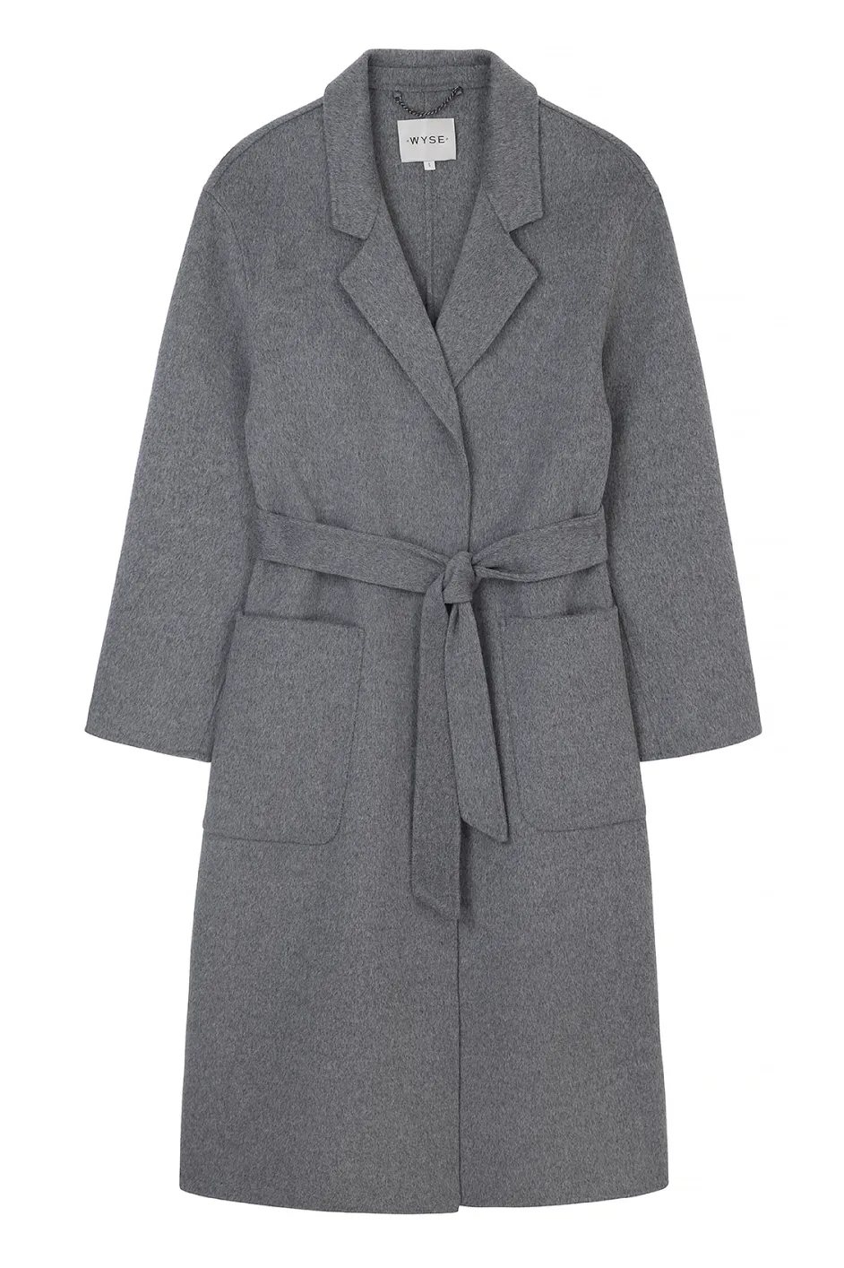 Diane Wool Double Faced Belted Coat - Grey