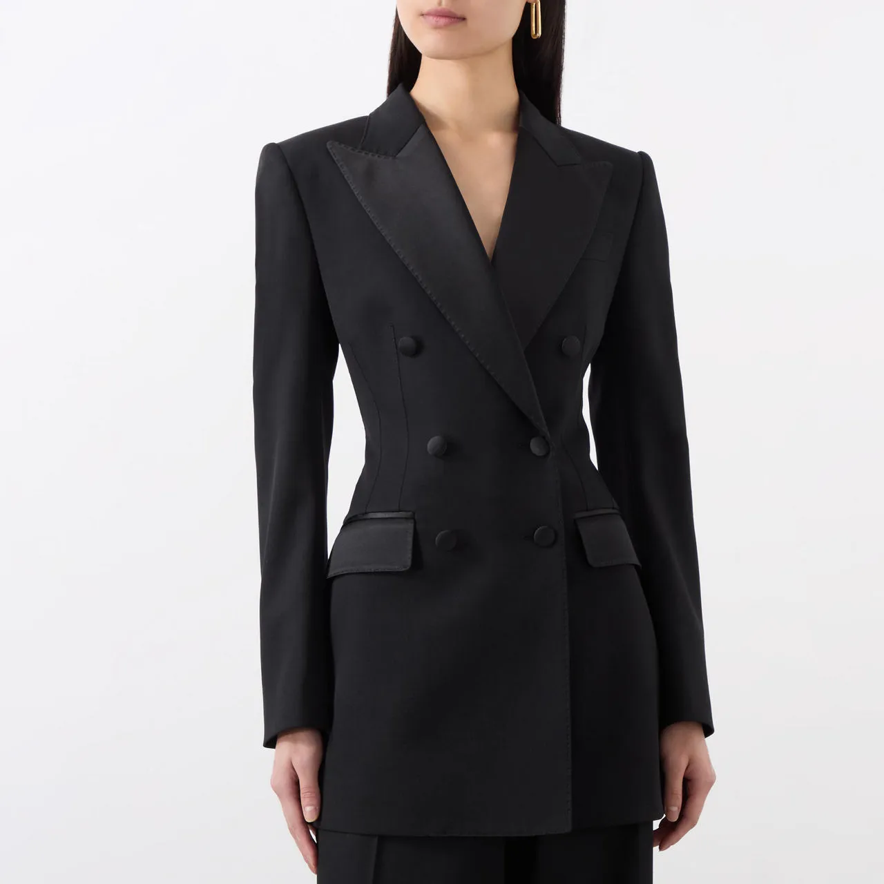 DOLCE & GABBANA Tailored Double-Breasted Blazer - Black