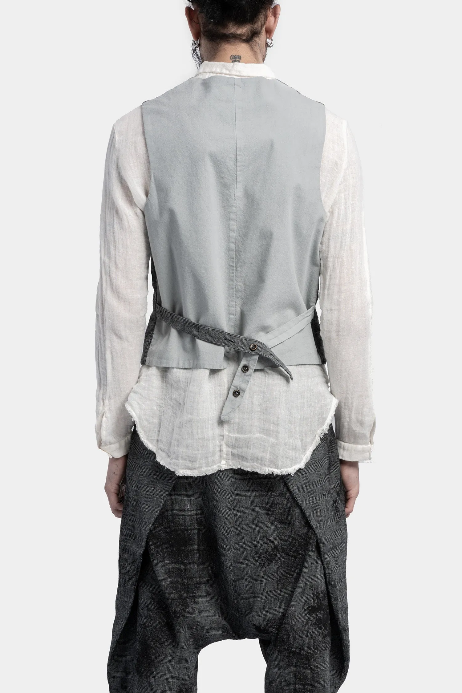 Double breasted linen gilet