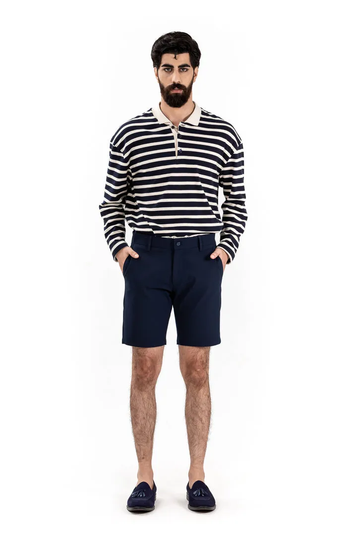 Eco Navy Stretch Chino Shorts