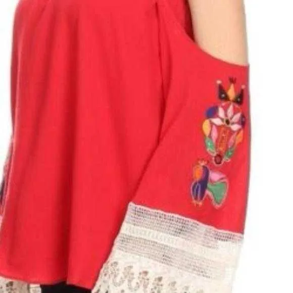 Embroider Red Top