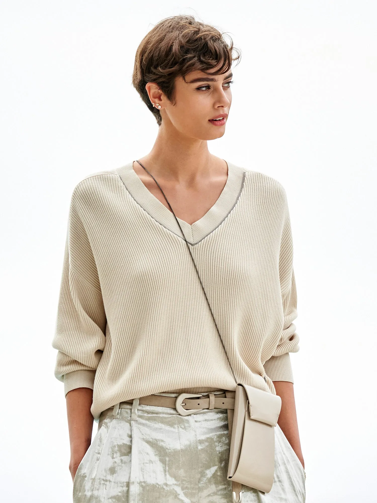 English Rib V-Neck Sweater