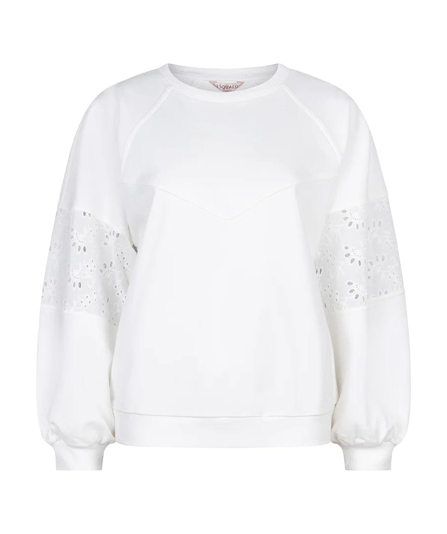 Esqualo Off-White Embroidered Sweater - SP2405016 120