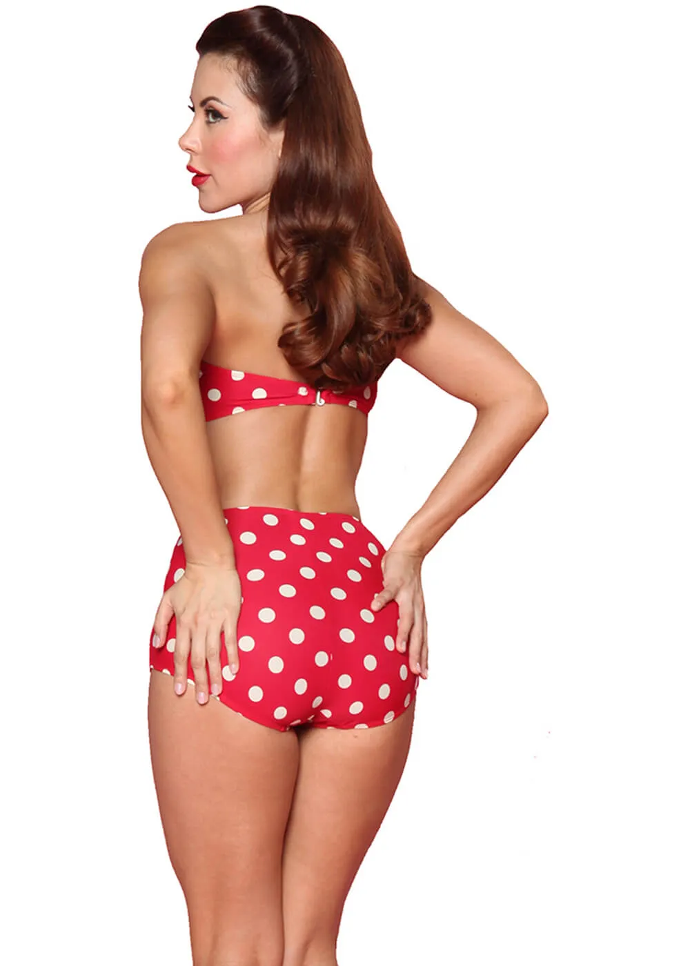 Esther Williams Polka Dot Bikini Pants Red