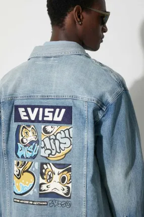 Evisu denim jacket men's blue color