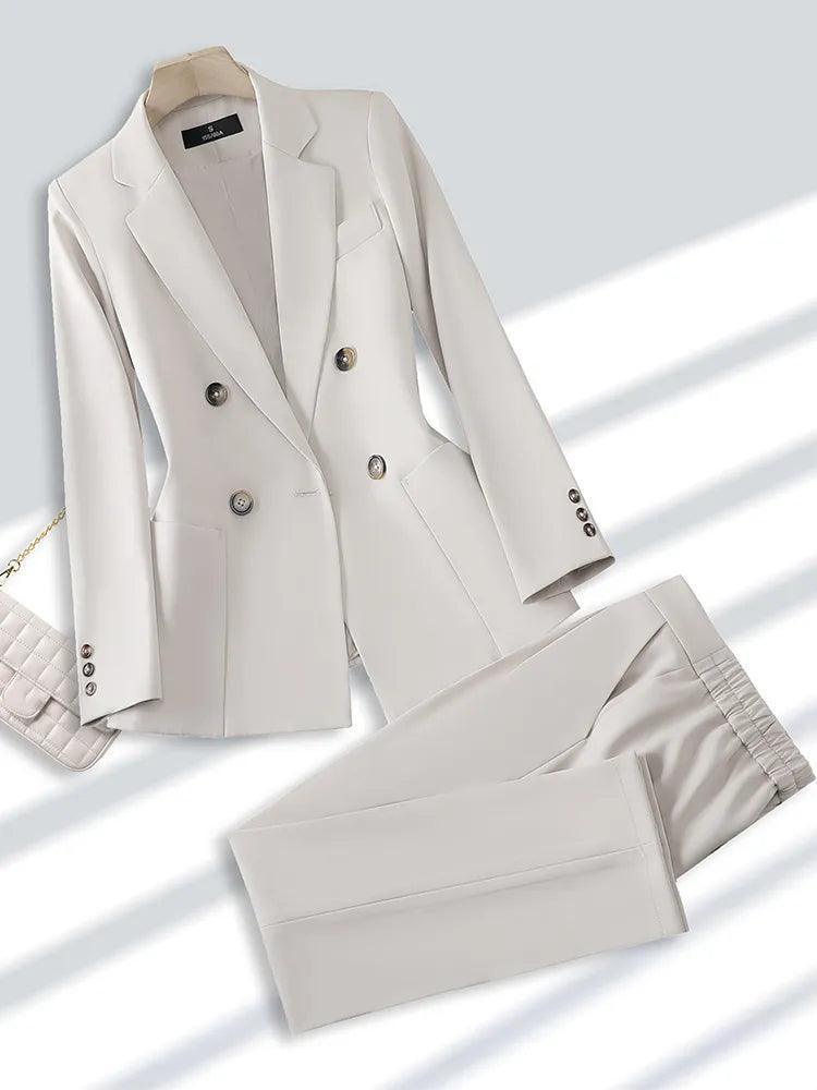 Formal Double-Breasted Women Pant Suit