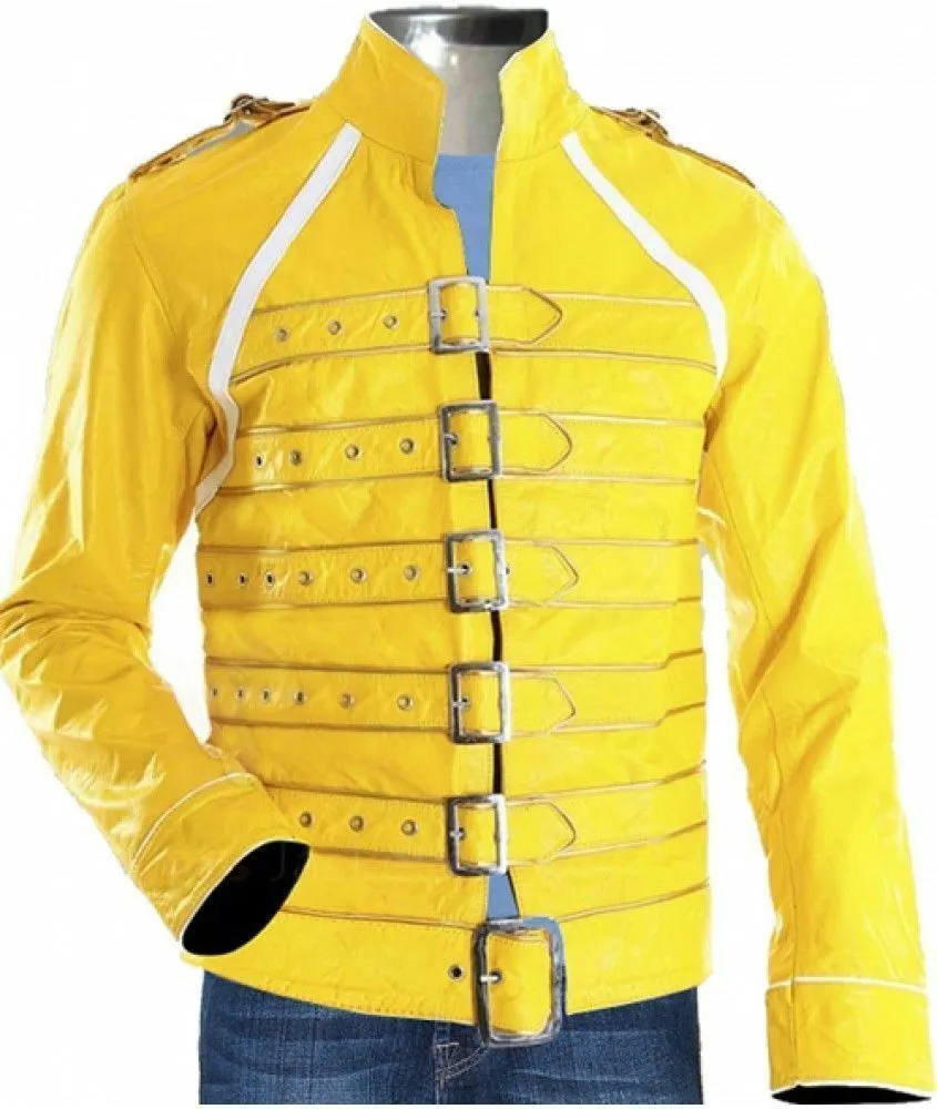 Freddie Mercury Yellow Leather Jacket - Famous Jackets