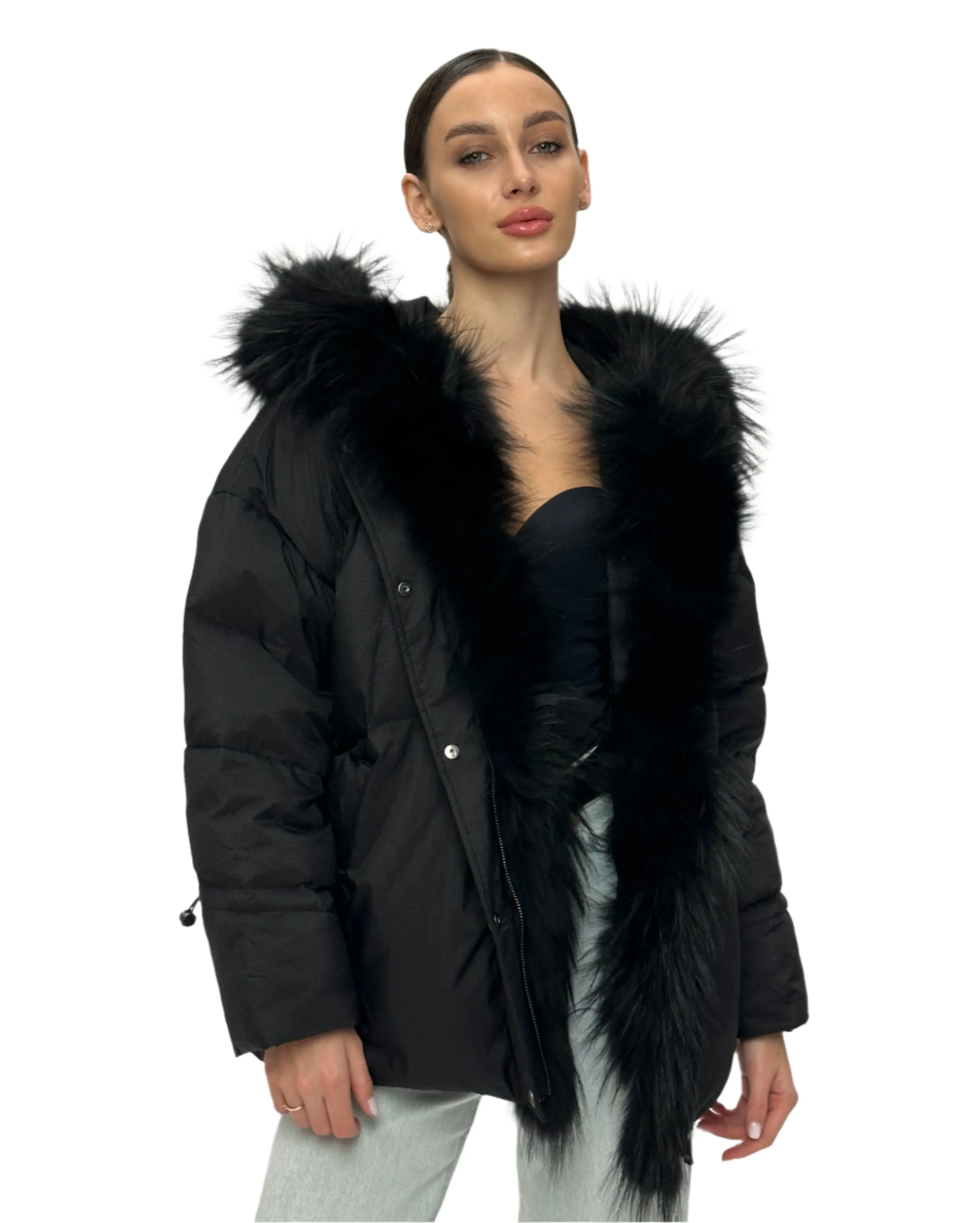 Genuine Fox Fur Down Fill Parka