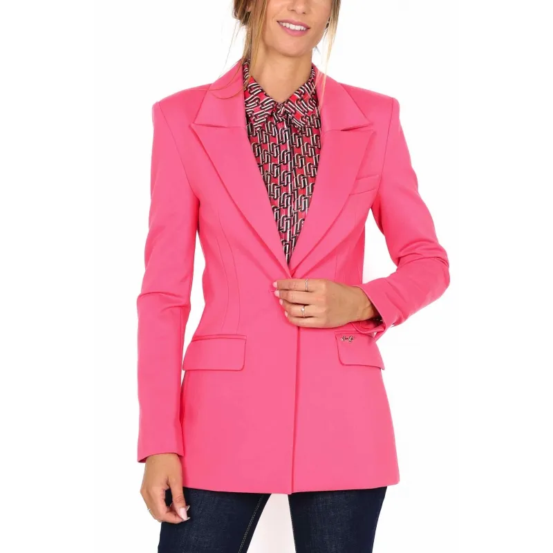 GIACCA BLAZER IN PUNTO MILANO, FUXIA