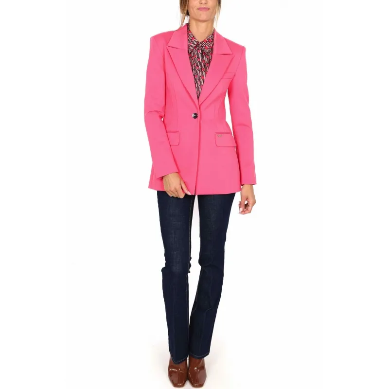 GIACCA BLAZER IN PUNTO MILANO, FUXIA