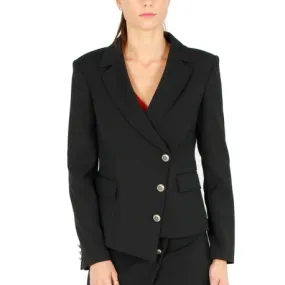 GIACCA BLAZER IN TESSUTO PUNTO MILANO, NERO