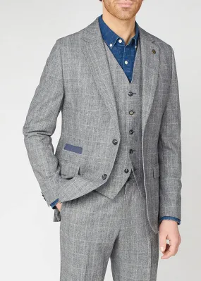 Gibson London Daniel Check Suit Jacket Gray