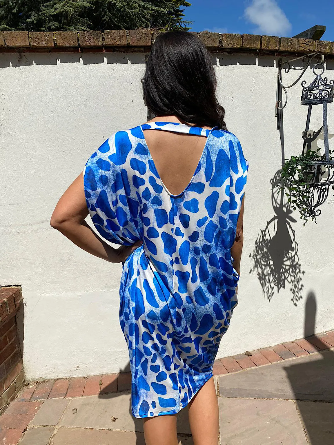 Giraffe Print Scoop Neck Dress Greta