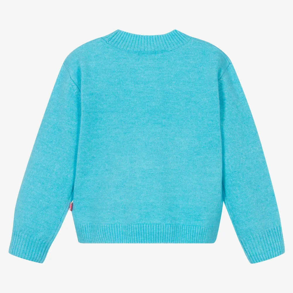 Girls Blue Sequin Sweater