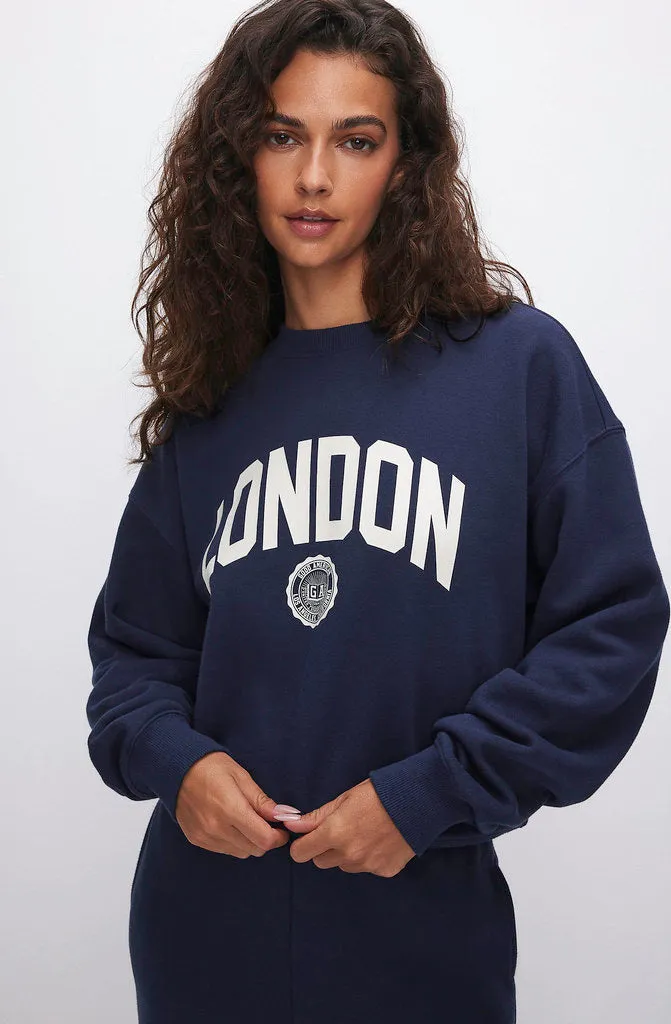 GOOD AMERICAN LONDON BRUSHED FLEECE SWEATSHIRT