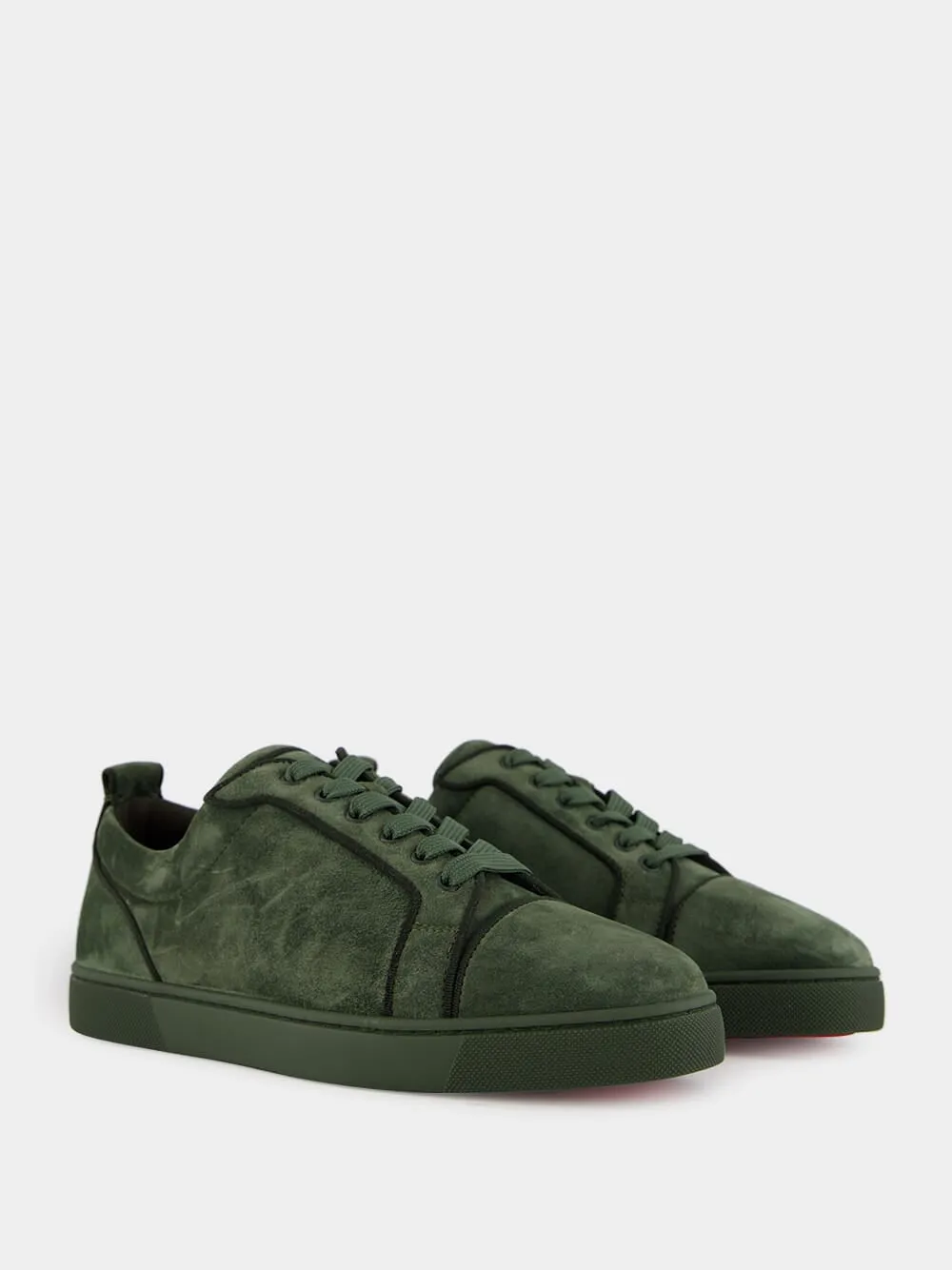 Green Louis Orlato Denim Velours Suede Sneakers