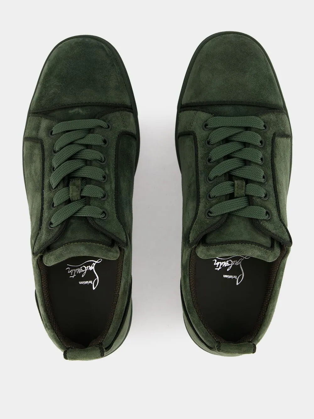 Green Louis Orlato Denim Velours Suede Sneakers