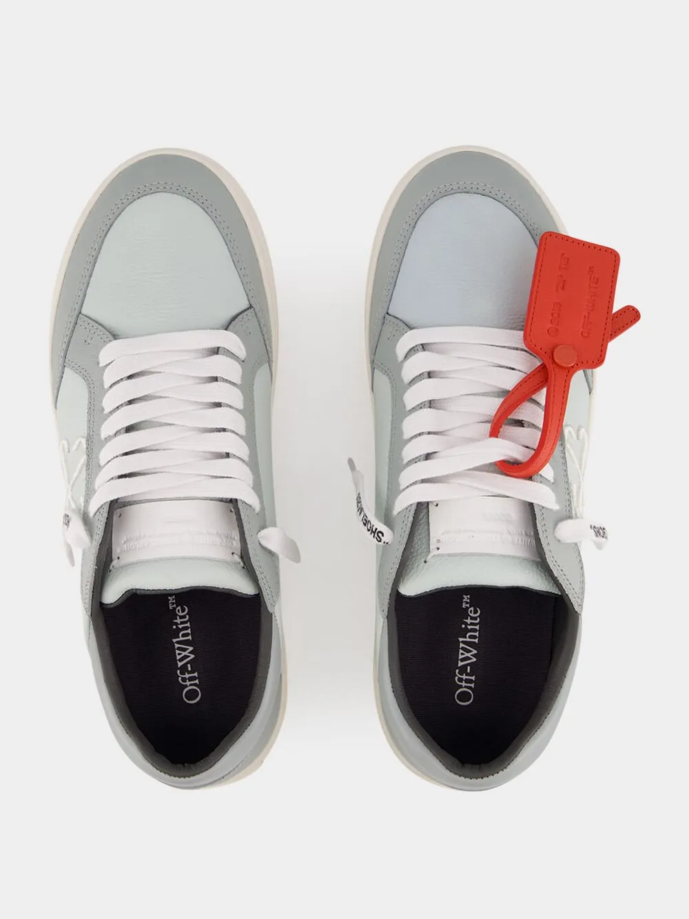 Grey New Low Vulcanized Calf Leather Sneakers