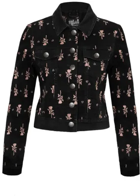 Hell Bunny The Lover Rose 80's Jacket Black