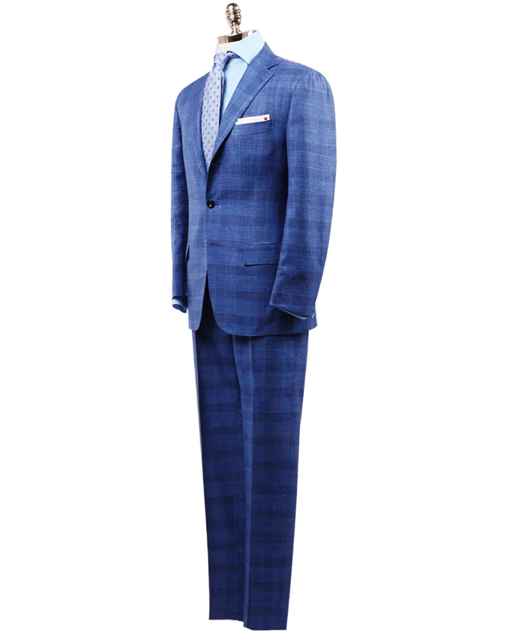 High Blue Tonal Plaid Suit