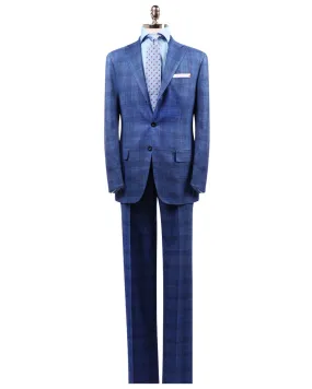 High Blue Tonal Plaid Suit