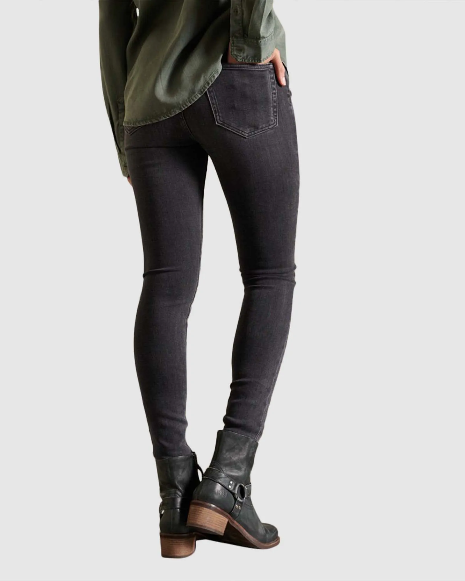 High Rise Skinny Jeans | Wolcott Black Stone