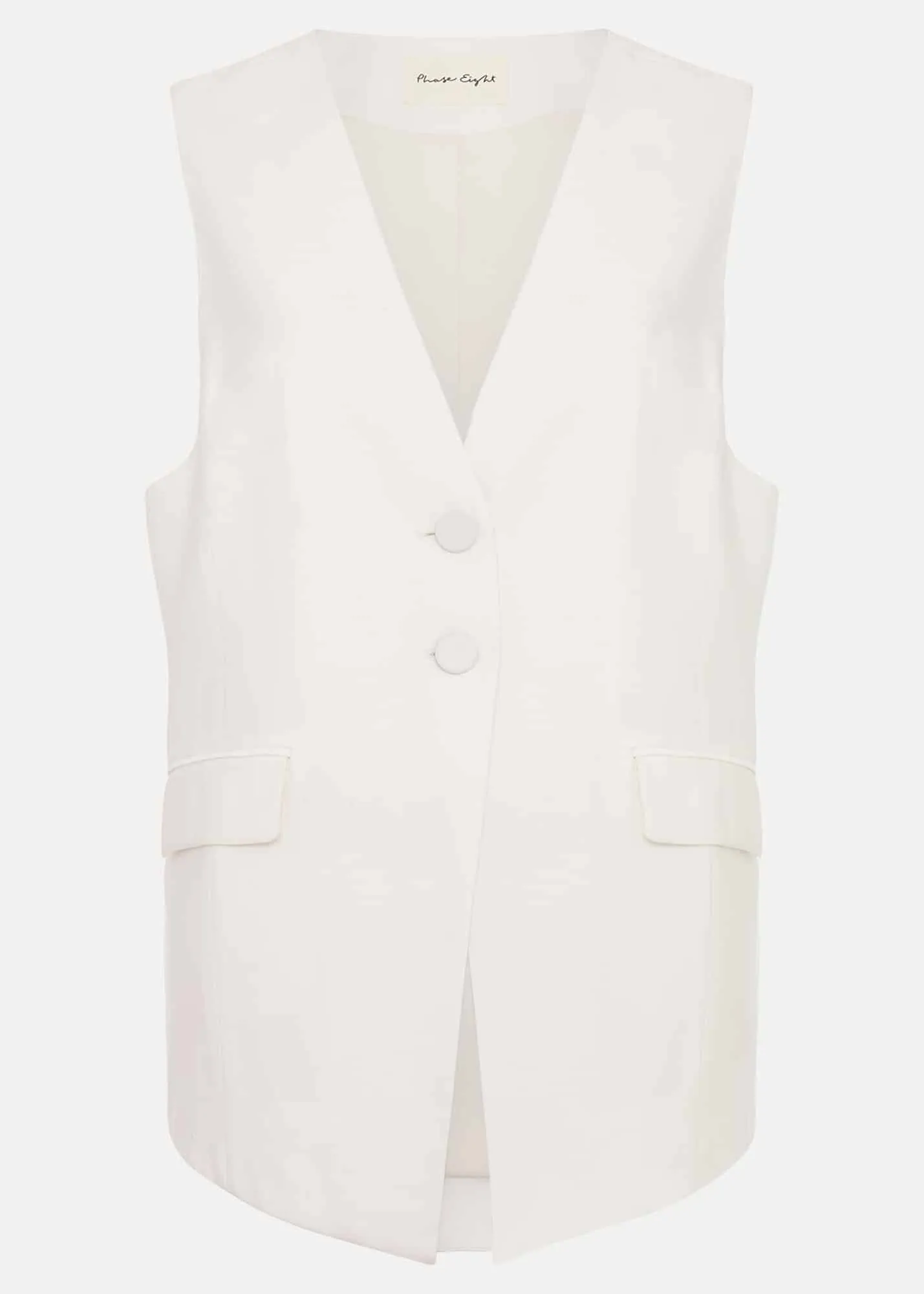 Inara White Longline Waistcoat