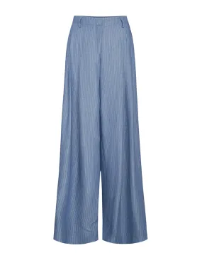 Indigo and White New Didi Linen Stripe Pant