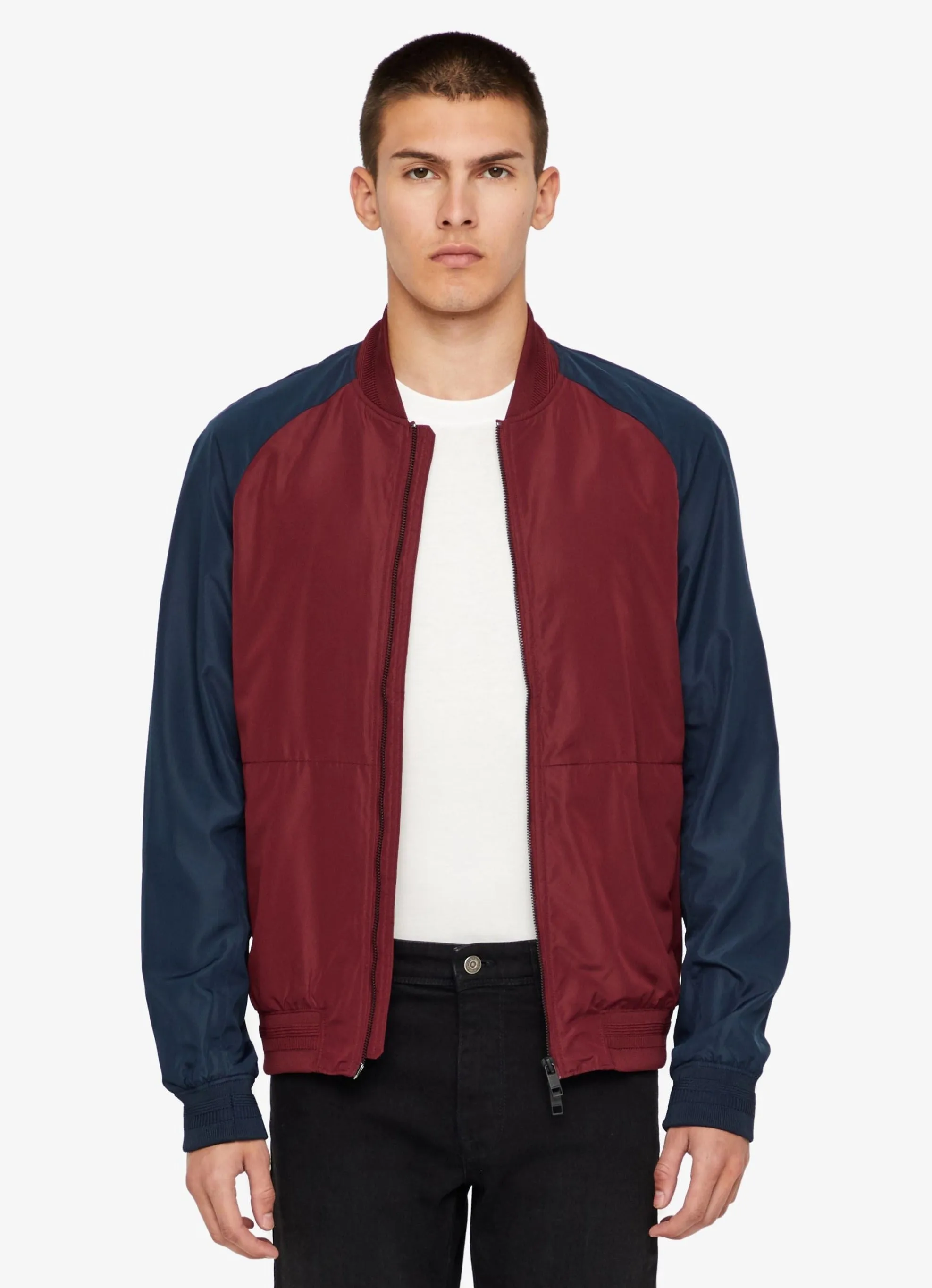 J.Lindeberg Mens Action Bomber Jacket - ZINFANDEL