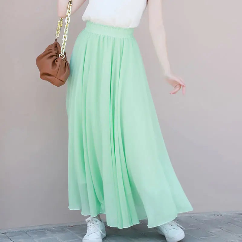 Lady Fashion High Waist Slim Casual Midi Skirts