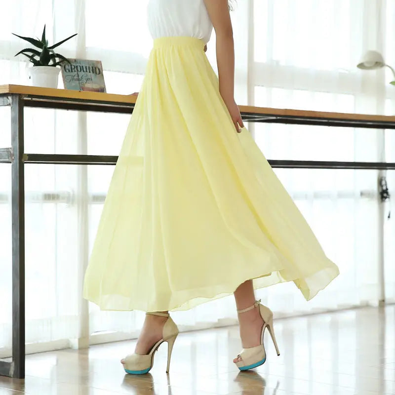 Lady Fashion High Waist Slim Casual Midi Skirts