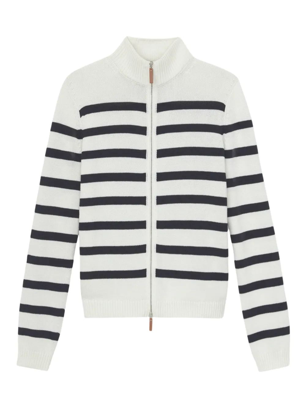 Lafayette 148 Striped Fitted Bomber Jacket in Cloud Multi