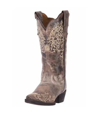 Laredo 52177 Womens JASMINE Flower Embroidery Boot Taupe - D