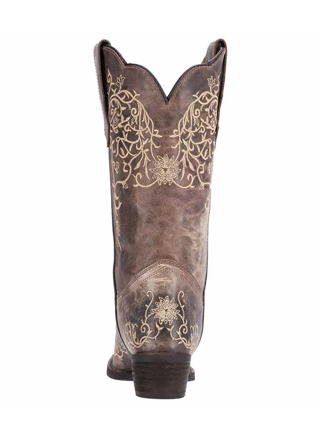 Laredo 52177 Womens JASMINE Flower Embroidery Boot Taupe - D