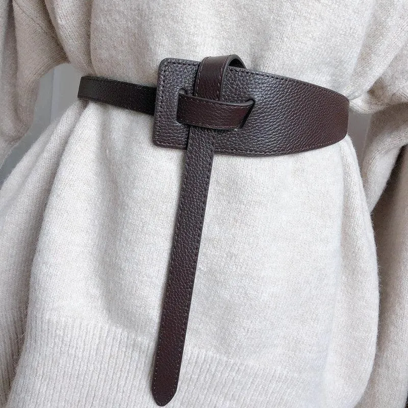 Leather Belt Metal Buckle Waist Strap