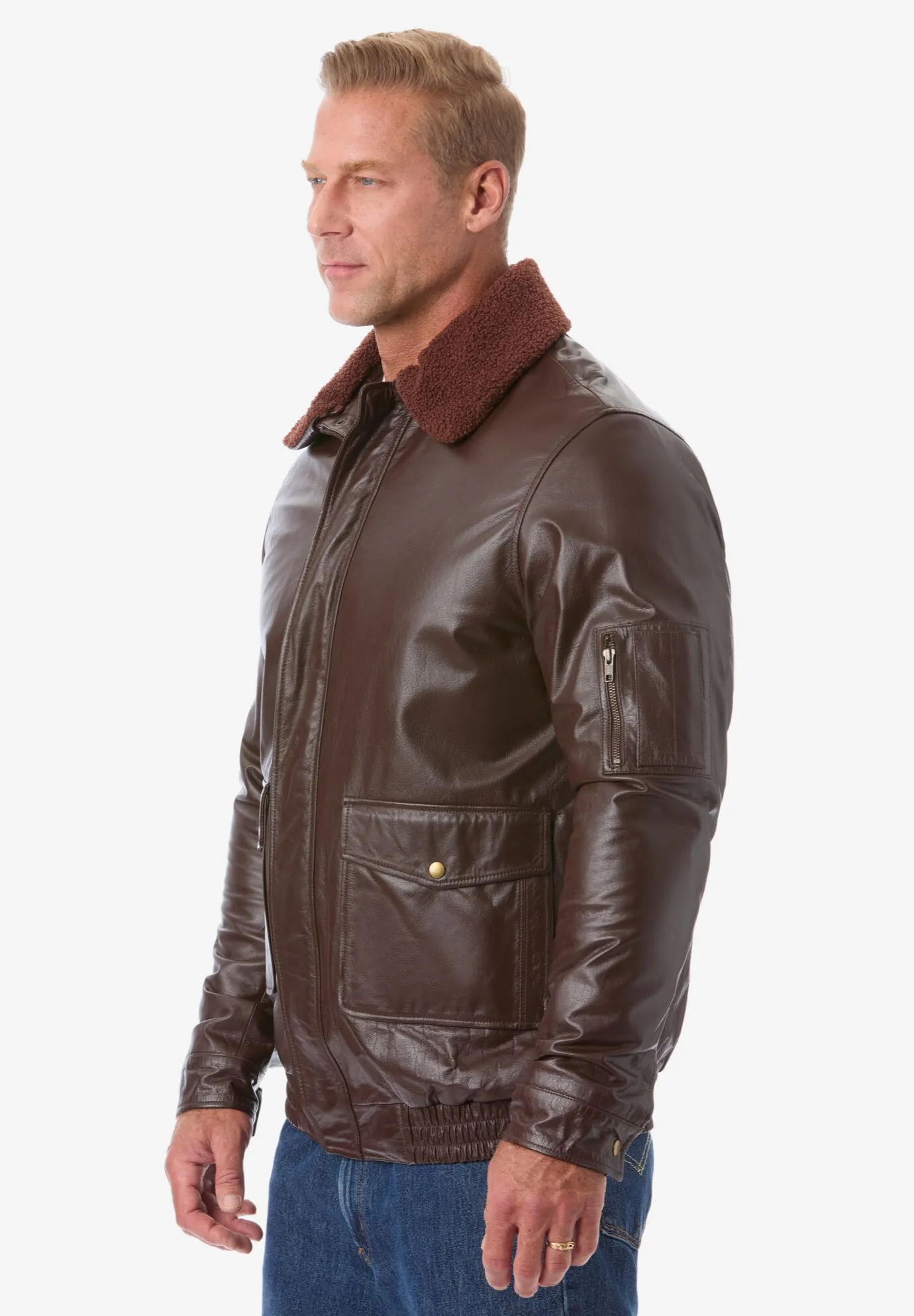 Leather Flight Bomber Jacket